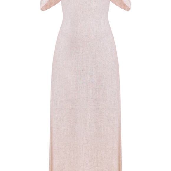 NATURAL TEXTURED STRAPPY DRAPE DETAIL MAXI DRESS - Picture 5 of 5